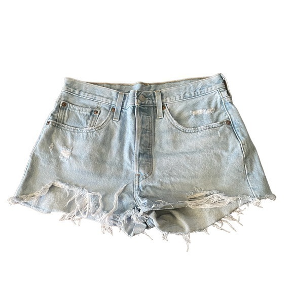Levi's Pants - LEVIS 501  denim Button fly High rise Distressed jean shorts size 30